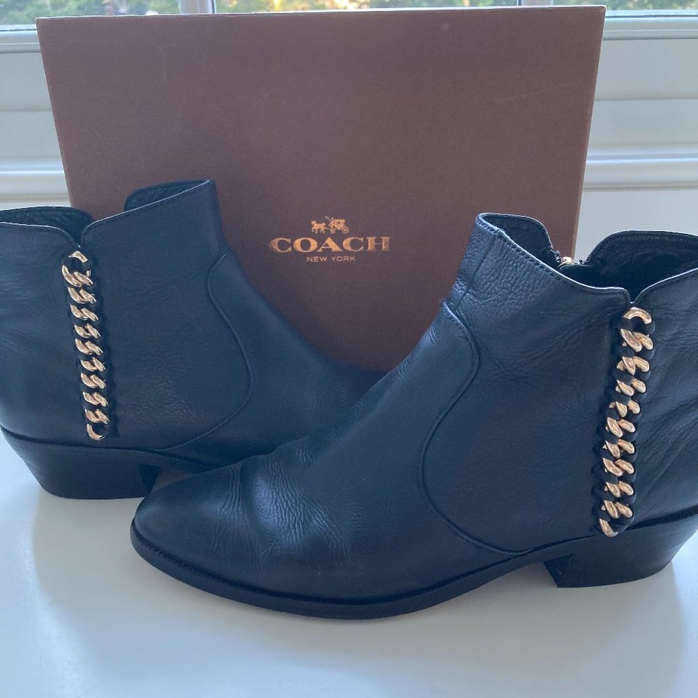 Coach leather ankle booties
